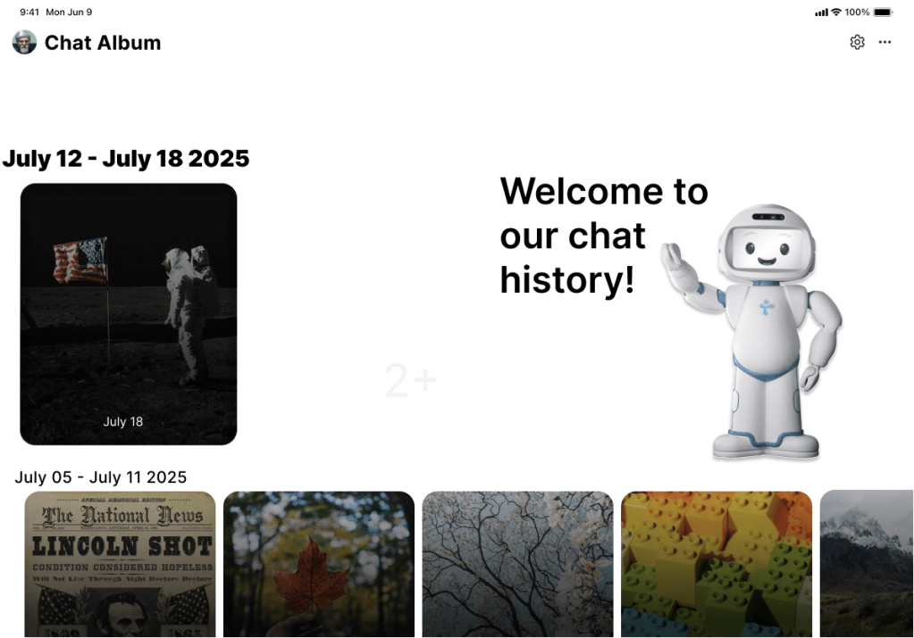 New Cognibot's chat album page.